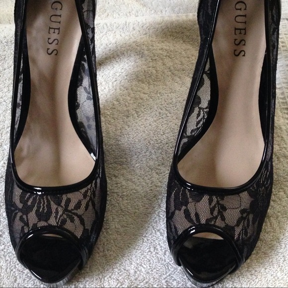 👣👣sold on eBay Guess peep toe platform stiletto*
