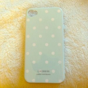 Iphone 4/4S white polka dot case!