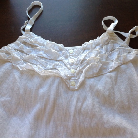 White ruffle cami