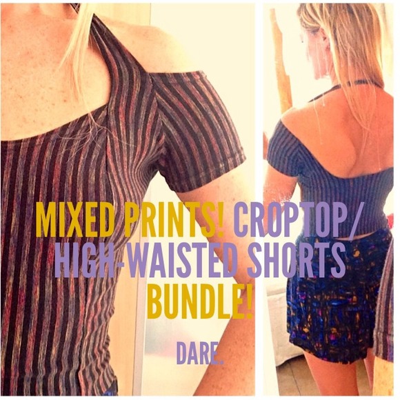 BUNDLE? Splashy striped croptop and shorts! 2-4
