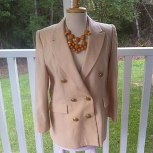 Vintage Tan Double-Breasted Coat