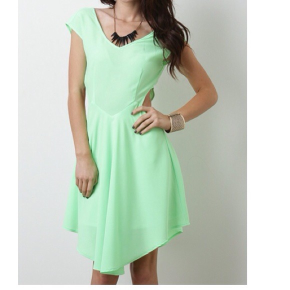Neon Green Dress - Picture 2 of 4