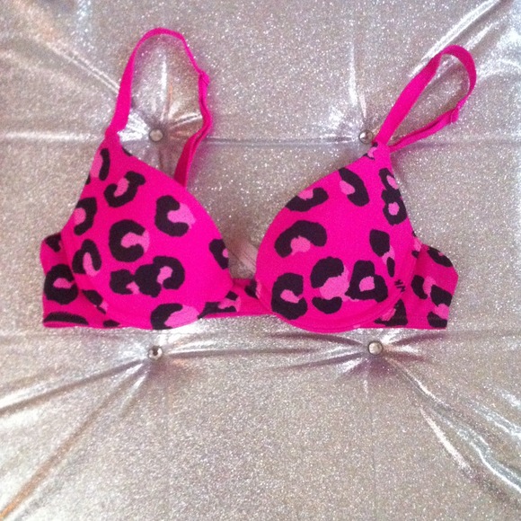 SOLD PINK cheetah print push up bra
