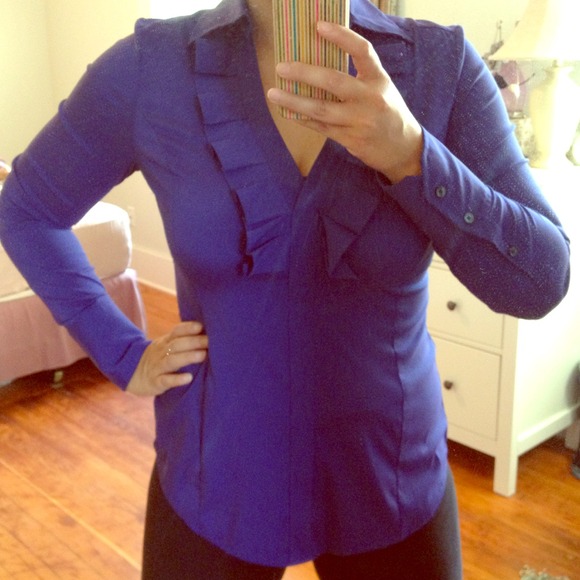 Pleated ruffle blouse