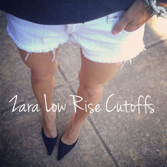 Zara Denim - White Low Rise Cutoffs by Zara TRF