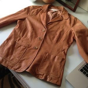 Vince leather jacket + Kate Spade cardigan