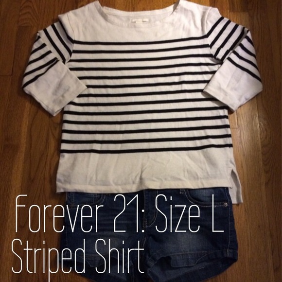 SOLD White and Black Striped Shirt
