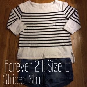 SOLD White and Black Striped Shirt