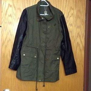 Faux leather military style jacket