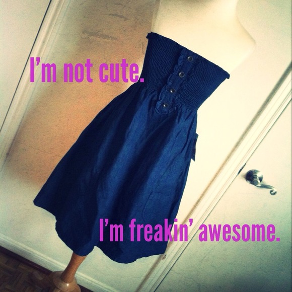 DARK DENIM SMALL TUBE DRESS + SMOCKED BODICE