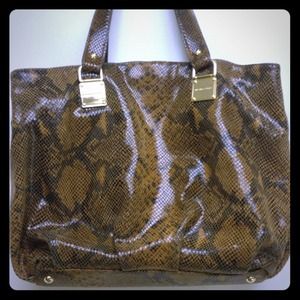 SOLD Michael Kors snakeskin tote! Almost new!