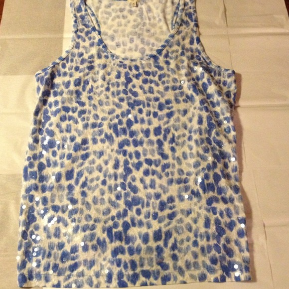 NWT Jcrew Factory spot blue sequin racerback tank