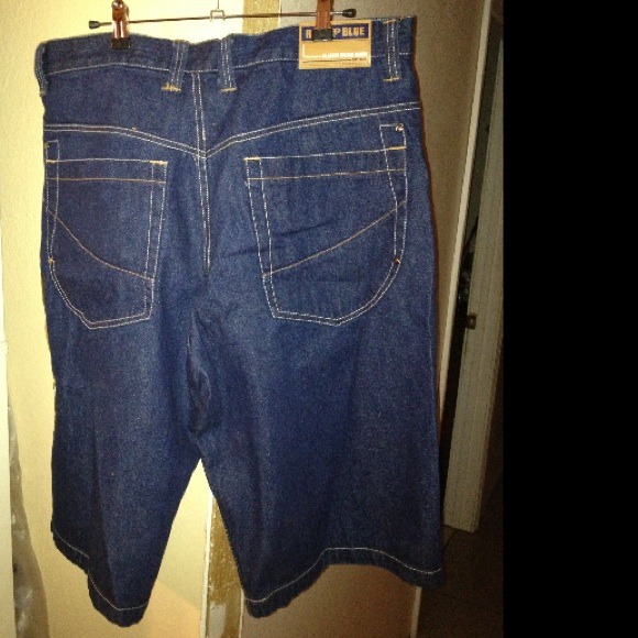 Reduced Men's Raw Blue New Denim Shorts Sz36 - Picture 2 of 4