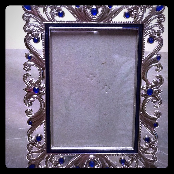 3"x"5 Silver & Blue Photo Frame