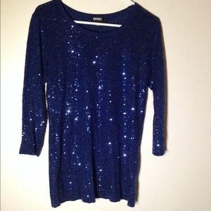 DKNY Royal Blue Sequined Shirt