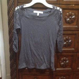 Grey lace sleeve top