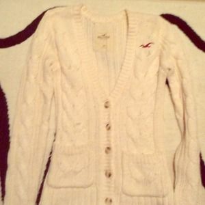 Thick-knit Cream Hollister Cardigan