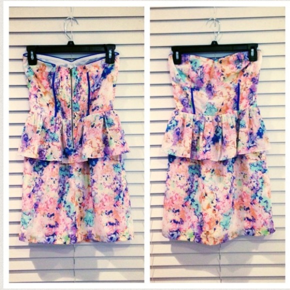 Sugar Lips Strapless Peplum Dress