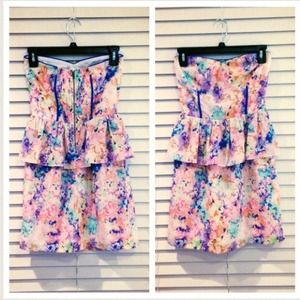 Sugar Lips Strapless Peplum Dress