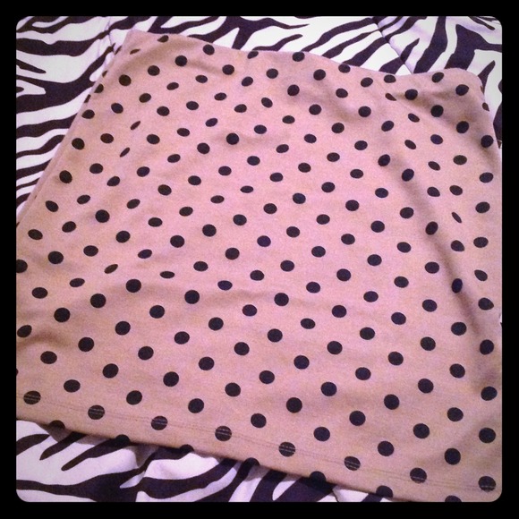 DONATED!!! Tan with black polka dots skirt