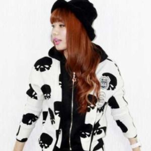 black & white skull suit