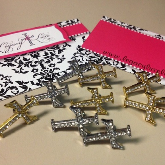 L & L Crystal Cross Earrings