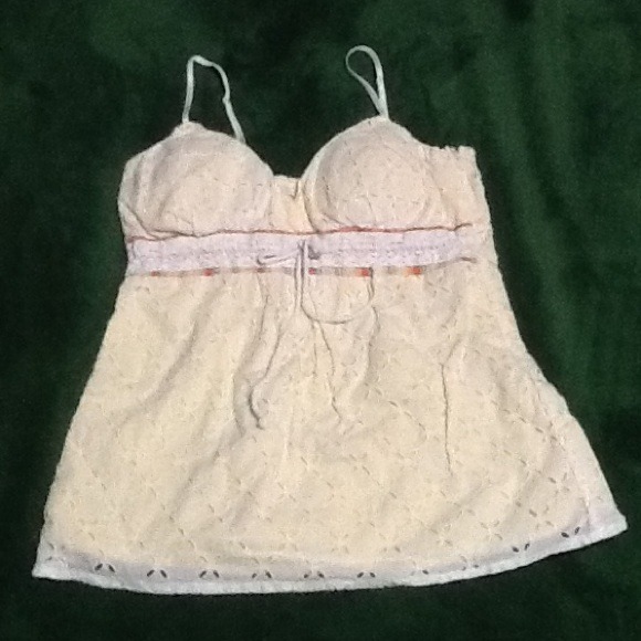 Off white spaghetti-string tank top