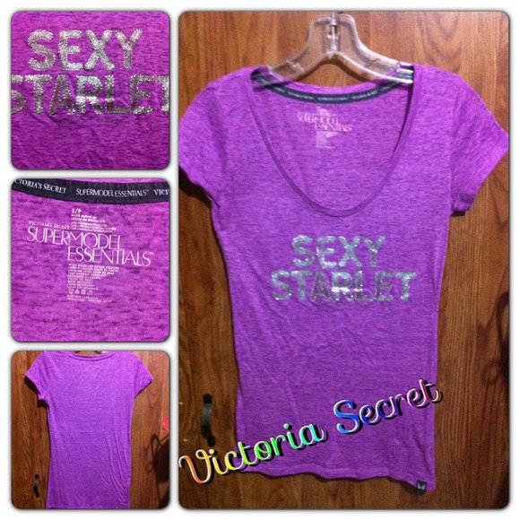 Victoria secret top. Sparkly writing. Size small