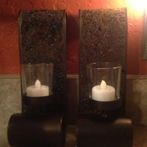 Wall sconce, amber, gold mixed colors.