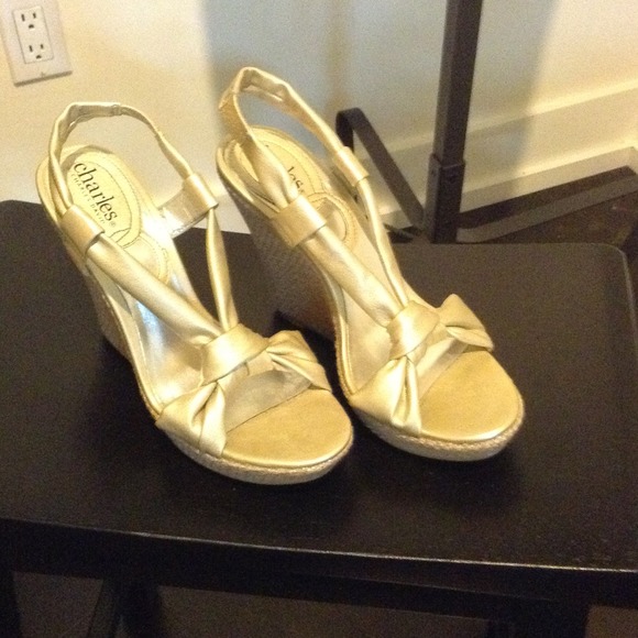 Charles by Charles David gold wedge sandals