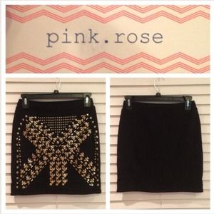 Pink Rose Studded Skirt