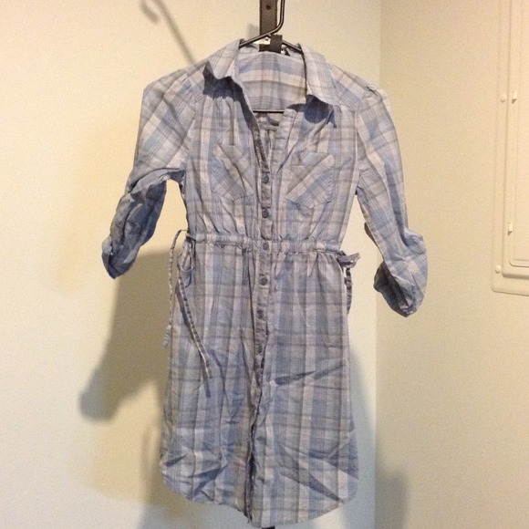 H&M tunic or dress blue plaid size 2