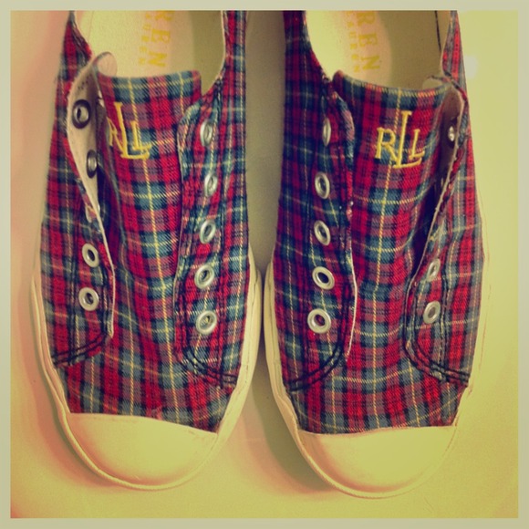 Ralph Lauren plaid slip on shoes!