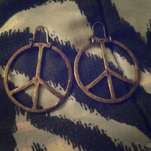 Vintage peace sign ear rings