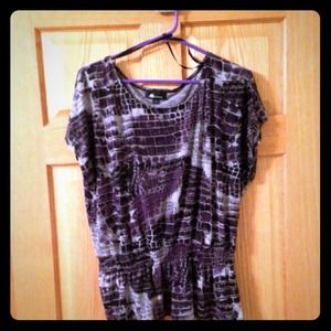 Women's purple, black, & gray blouse