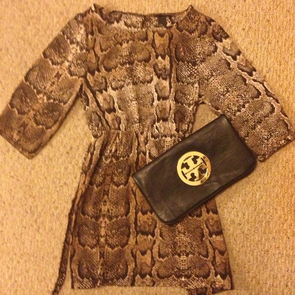 BUNDLED-H & M belted snake print dress