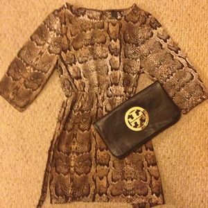 BUNDLED-H & M belted snake print dress