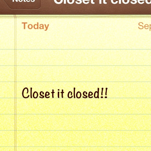 Closet is closing