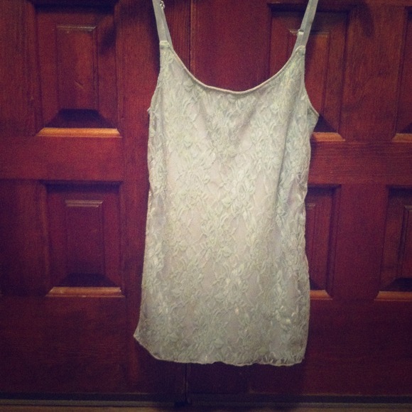 Mint green lace tank