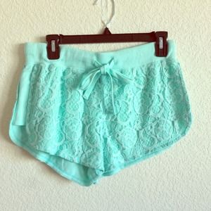 Shorts - Mint Lace Shorts Shorts - Mint Lace Shorts