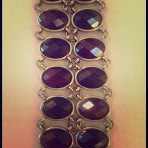 #69. Substantial brown glass beaded bracelet