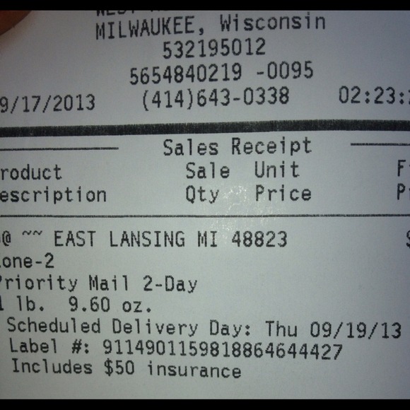 Sent it dear here is your tracking number