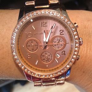 Michael kors rose gold chronograph watch