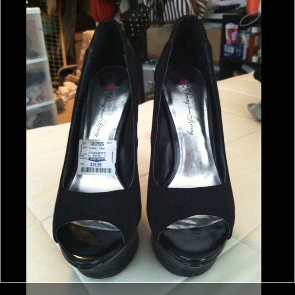 Black Suede platform heels