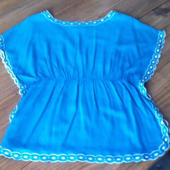 Aqua Boho Floral Top - Picture 4 of 4