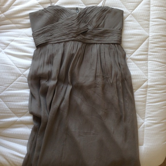 J Crew Taryn dress in silk chiffon - graphite