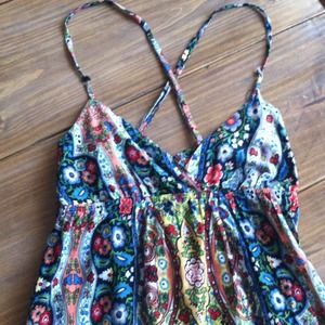 Criss-cross Floral Maxi Dress