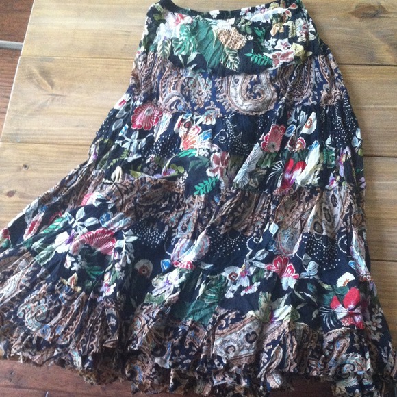 Mixed pattern, floral maxi skirt. - Picture 1 of 1