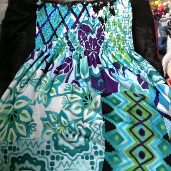 Bright colored printed dress