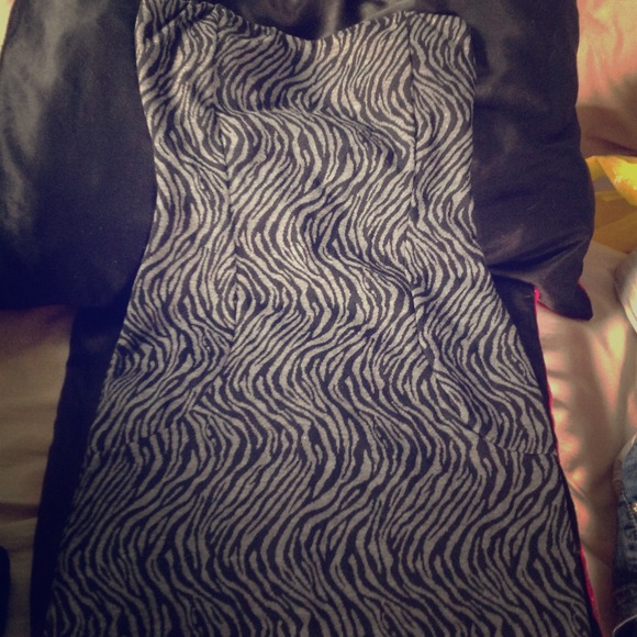 Zebra print club dress with strappy back detailing